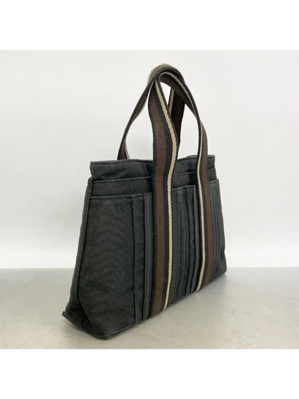 Hermes Tote Troca Horizontal PM Canvas Black Silver